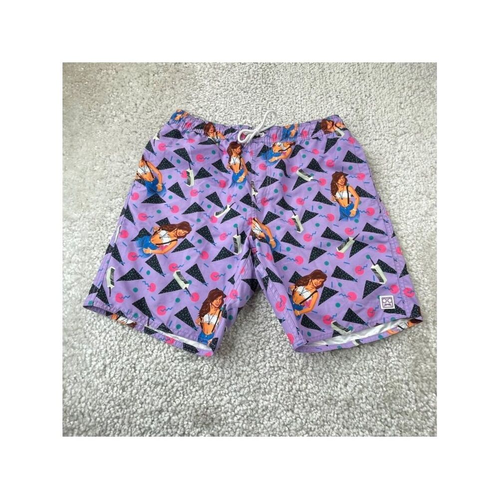 RSVLTS Purple Kelly Kapowski Saved By The Bell Swim Shorts Mens XL